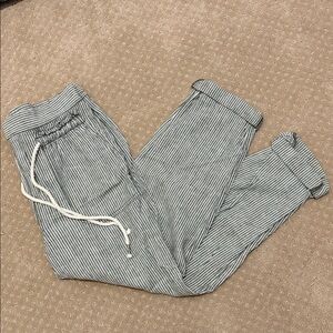 By Anthropologie Drawstring Striped Joggers, Green, White, Size S